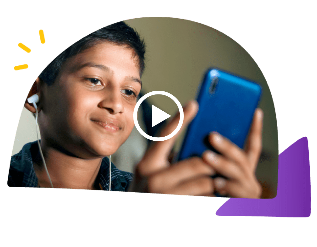 Boy looking at his phone